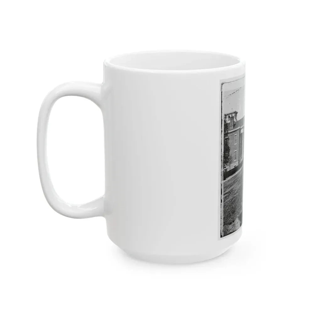 Atlanta, Georgia. Street In Atlanta (House Next To Church Used As Sherman's Headquarters (U.S. Civil War) White Coffee Mug - Go Mug Yourself