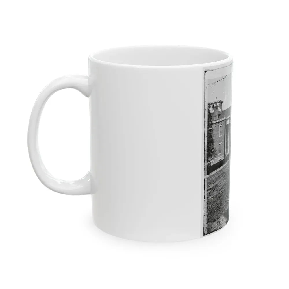 Atlanta, Georgia. Street In Atlanta (House Next To Church Used As Sherman's Headquarters (U.S. Civil War) White Coffee Mug - Go Mug Yourself