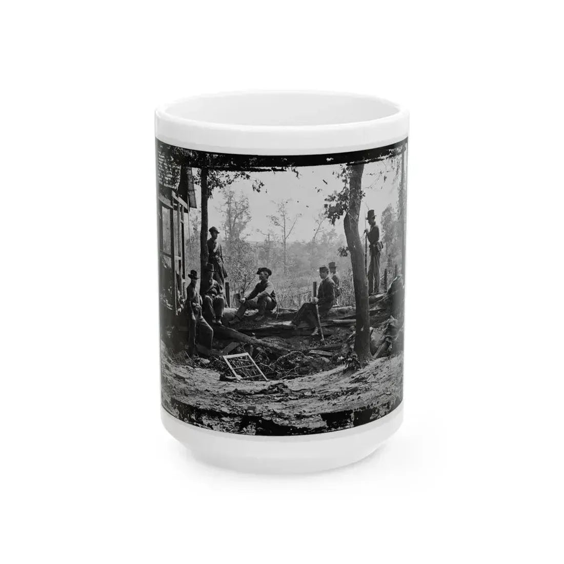 Atlanta, Georgia (Vicinity). Federal Pickets Before The City (U.S. Civil War) White Coffee Mug 15oz - Go Mug Yourself