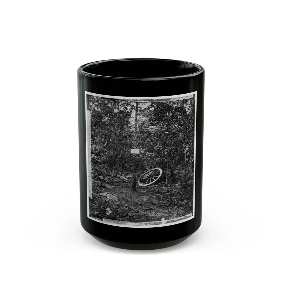 Atlanta, Georgia (Vicinity). Spot In Woods Where Gen. James B. Mcpherson Was Killed, July 22, 1864-2 (U.S. Civil War) Black Coffee Mug 15oz - Go Mug Yourself