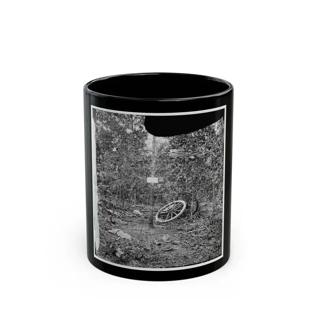 Atlanta, Georgia (Vicinity). Spot In Woods Where Gen. James B. Mcpherson Was Killed, July 22, 1864 (U.S. Civil War) Black Coffee Mug - Go Mug Yourself