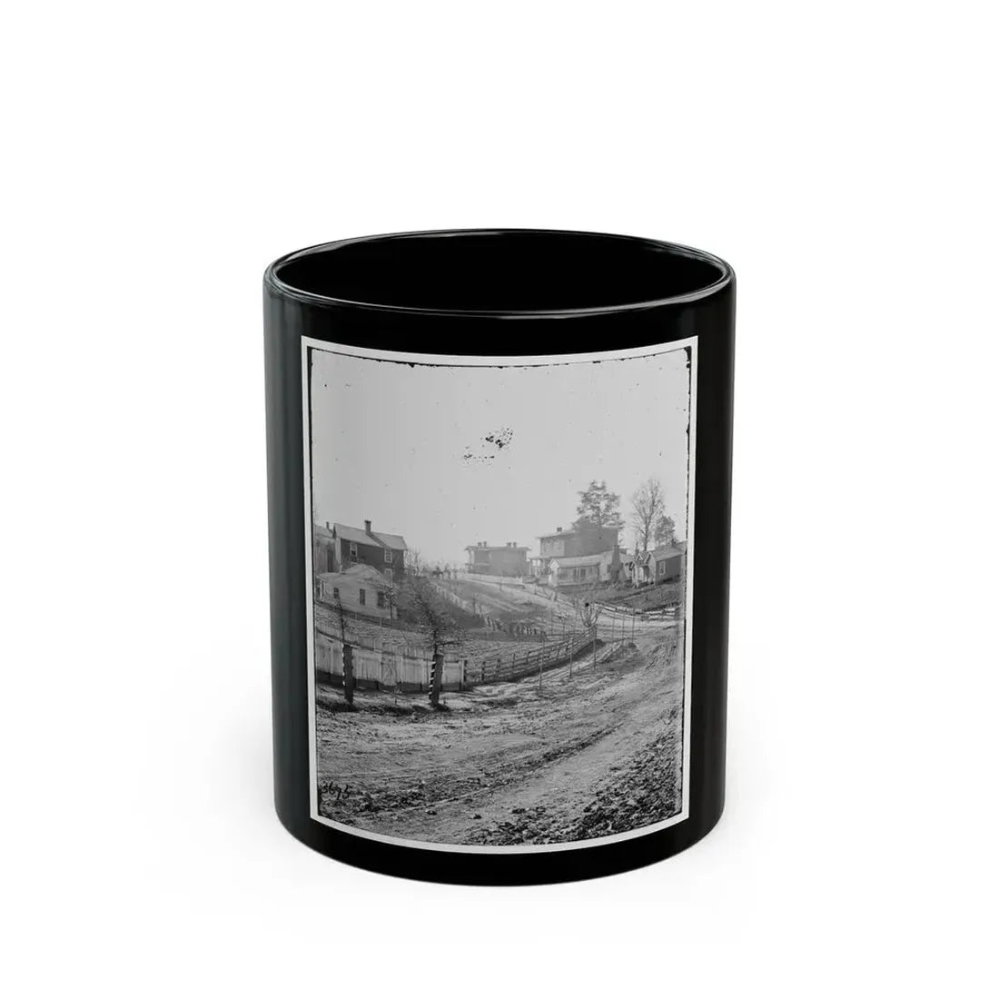 Atlanta, Georgia (Vicinity). View Of Houses (U.S. Civil War) Black Coffee Mug 11oz - Go Mug Yourself