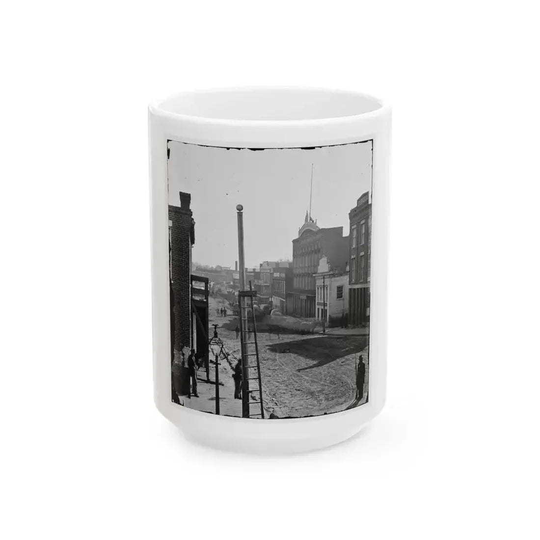 Atlanta, Georgia. View On Marietta Street (U.S. Civil War) White Coffee Mug 15oz - Go Mug Yourself