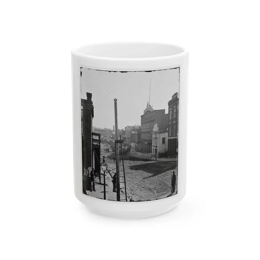 Atlanta, Georgia. View On Marietta Street (U.S. Civil War) White Coffee Mug 15oz - Go Mug Yourself