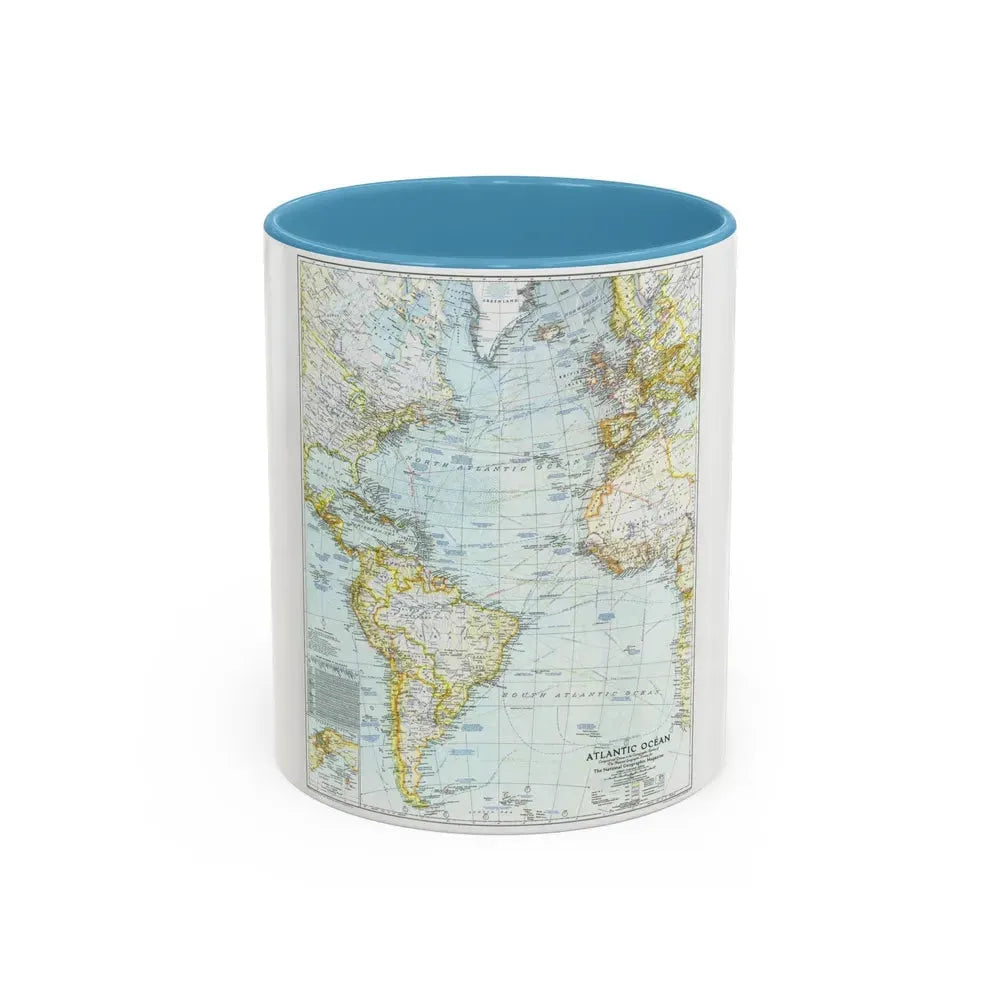 Atlantic Ocean (1941) (Map) Accent Coffee Mug 11oz Light Blue - Go Mug Yourself