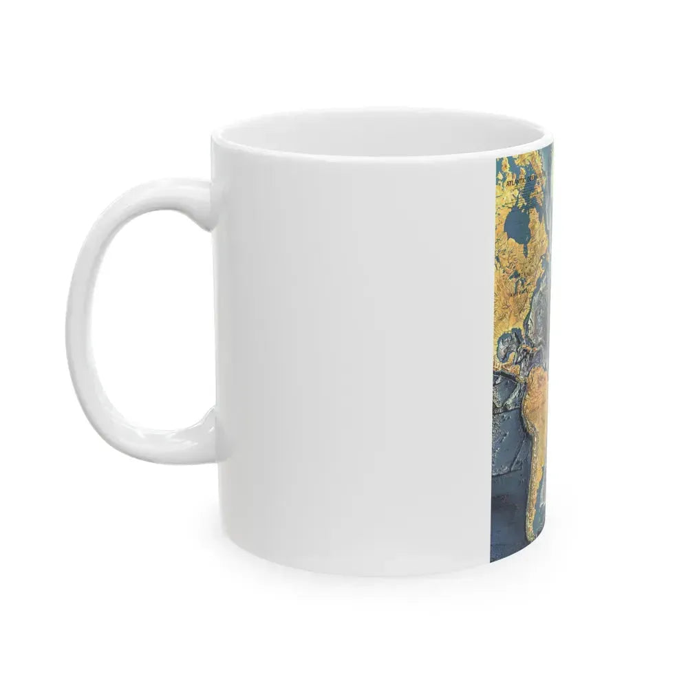 Atlantic Ocean Floor (1968) (Map) White Coffee Mug - Go Mug Yourself