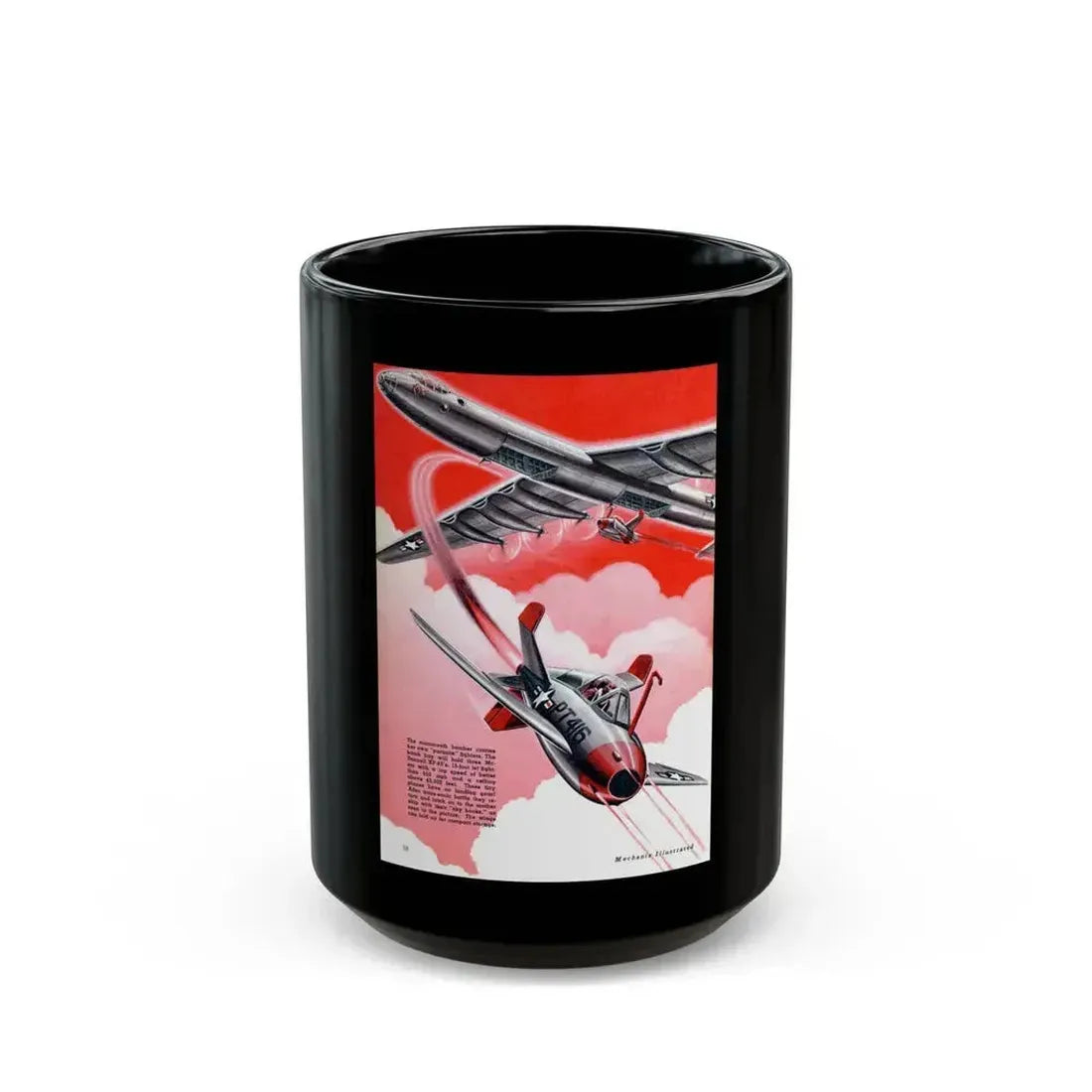 Atom Bomber, Mechanix Illustrated, 1948 - Black Coffee Mug 15oz - Go Mug Yourself