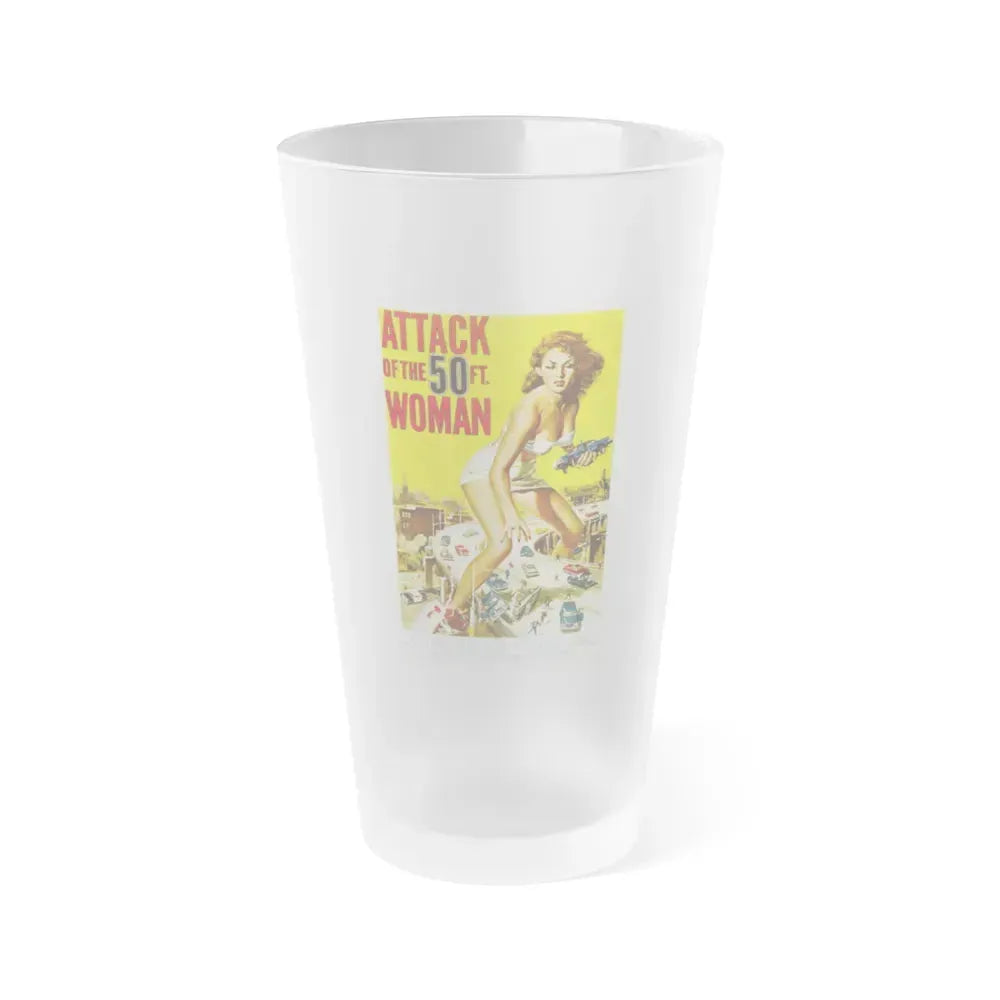 ATTACK OF THE 50 FT WOMAN 1958 Movie Poster - Frosted Pint Glass 16oz 16oz Frosted - Go Mug Yourself