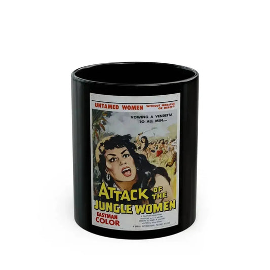 ATTACK OF THE JUNGLE WOMEN 1959 Movie Poster - Black Coffee Mug 11oz - Go Mug Yourself