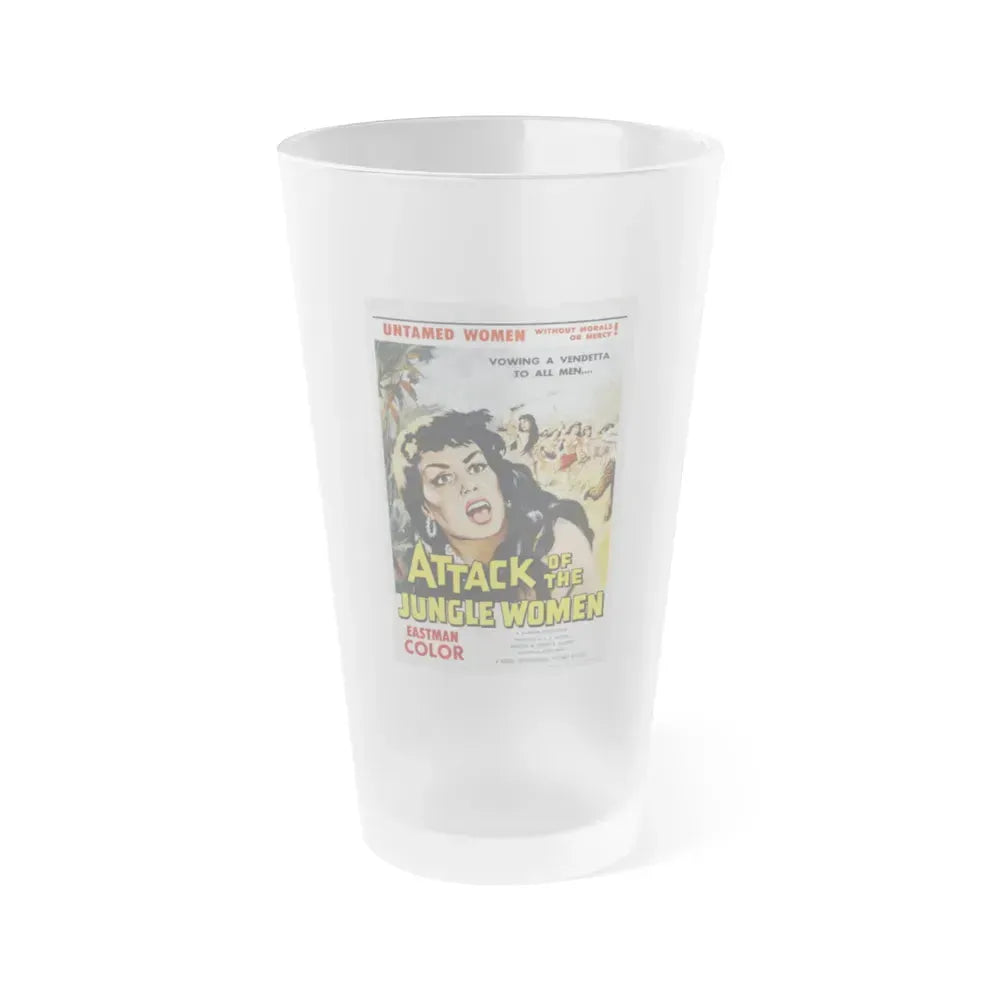 ATTACK OF THE JUNGLE WOMEN 1959 Movie Poster - Frosted Pint Glass 16oz 16oz Frosted - Go Mug Yourself