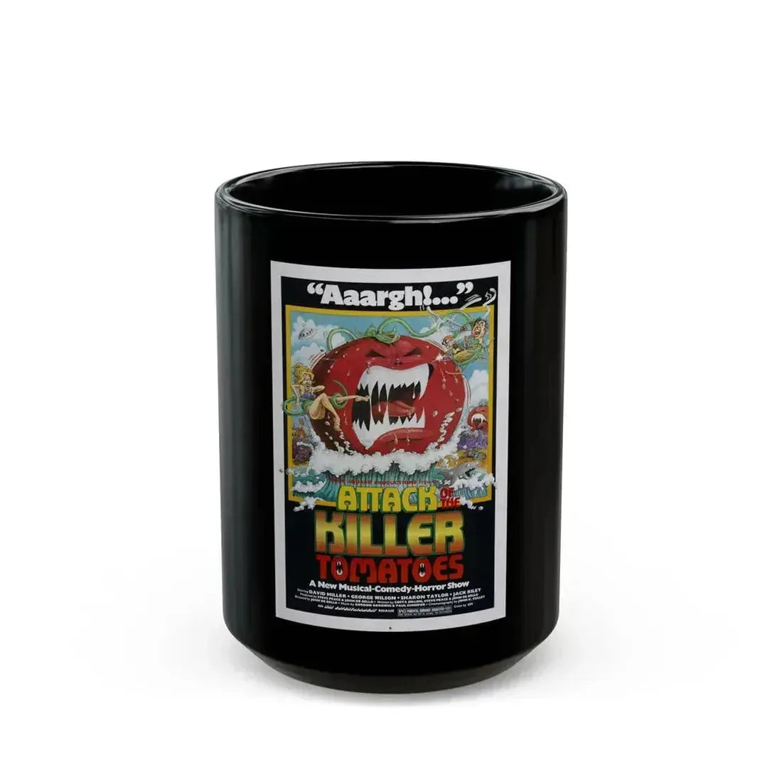 ATTACK OF THE KILLER TOMATOES 1978 Movie Poster - Black Coffee Mug 15oz - Go Mug Yourself