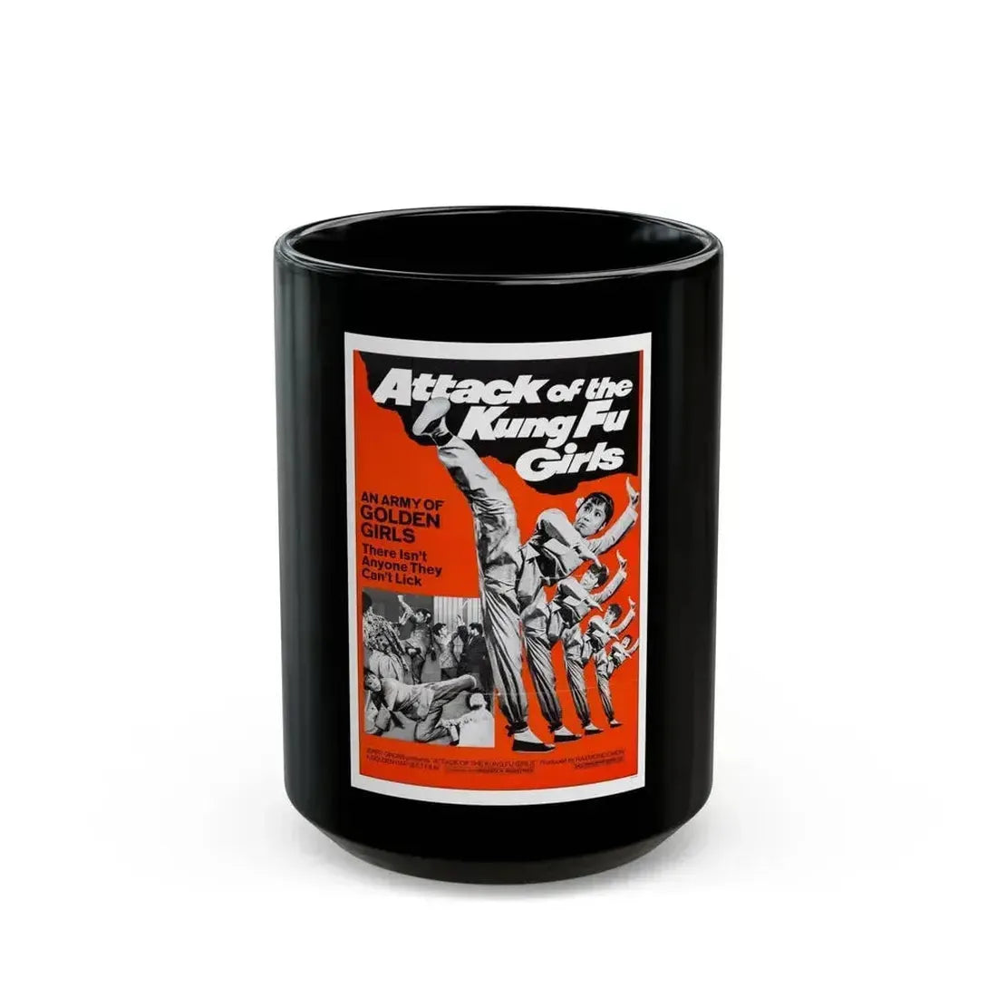 ATTACK OF THE KUNG FU GIRLS 1973 Movie Poster - Black Coffee Mug 15oz - Go Mug Yourself
