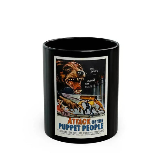 ATTACK OF THE PUPPET PEOPLE 1958 Movie Poster - Black Coffee Mug 11oz - Go Mug Yourself