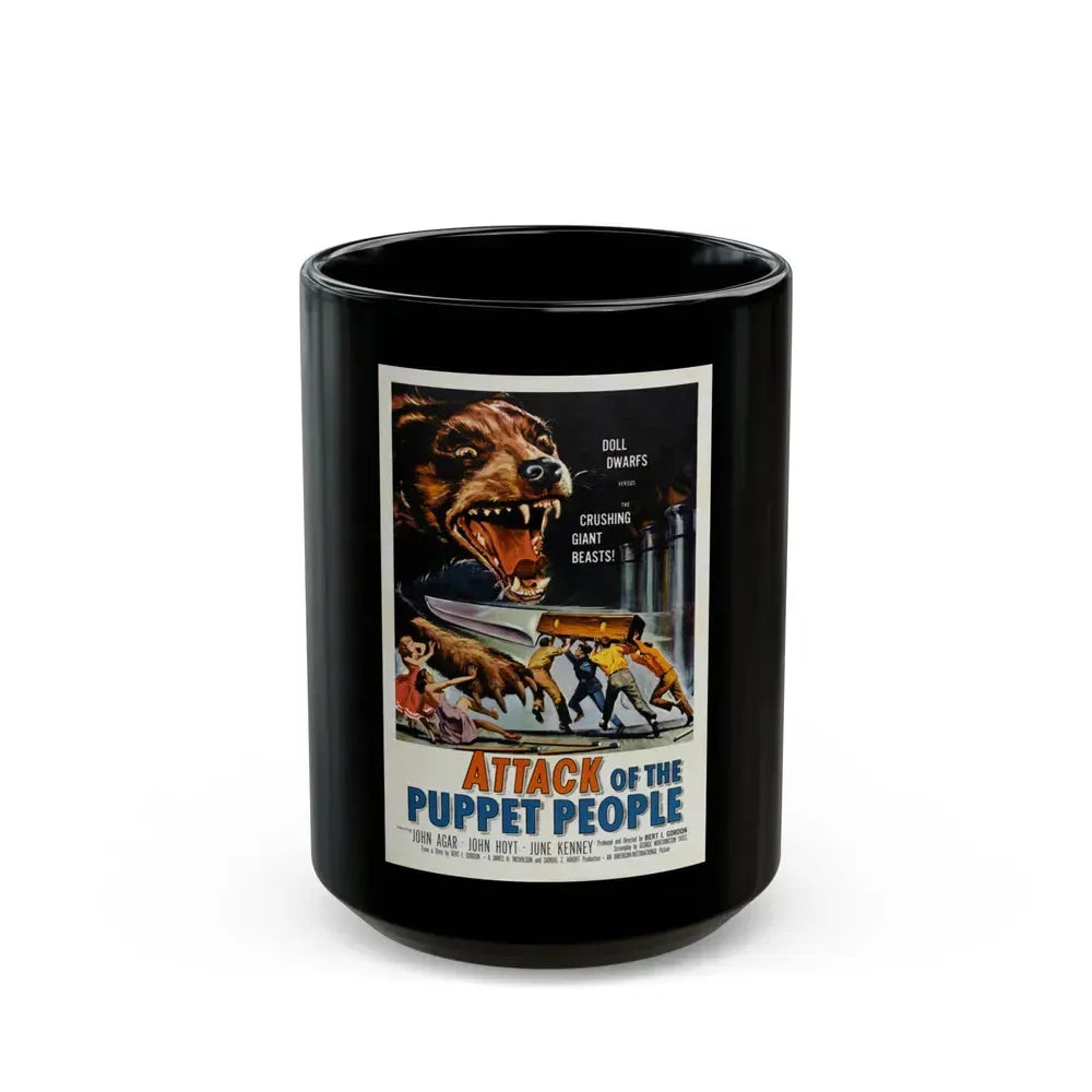 ATTACK OF THE PUPPET PEOPLE 1958 Movie Poster - Black Coffee Mug 15oz - Go Mug Yourself