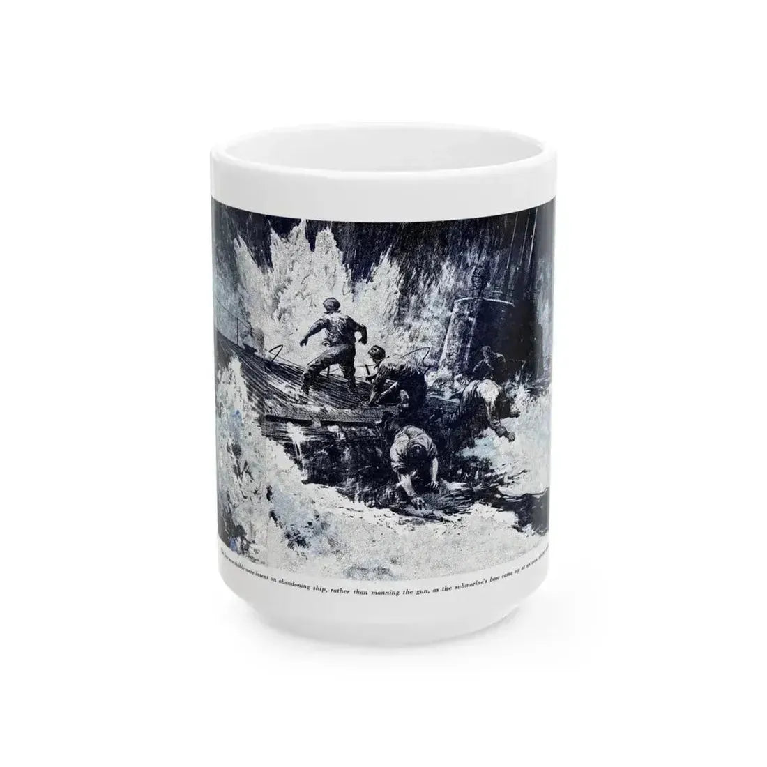Attack with All Weapons (2), Blue Book Magazine, June 1950 - White Coffee Mug 15oz - Go Mug Yourself