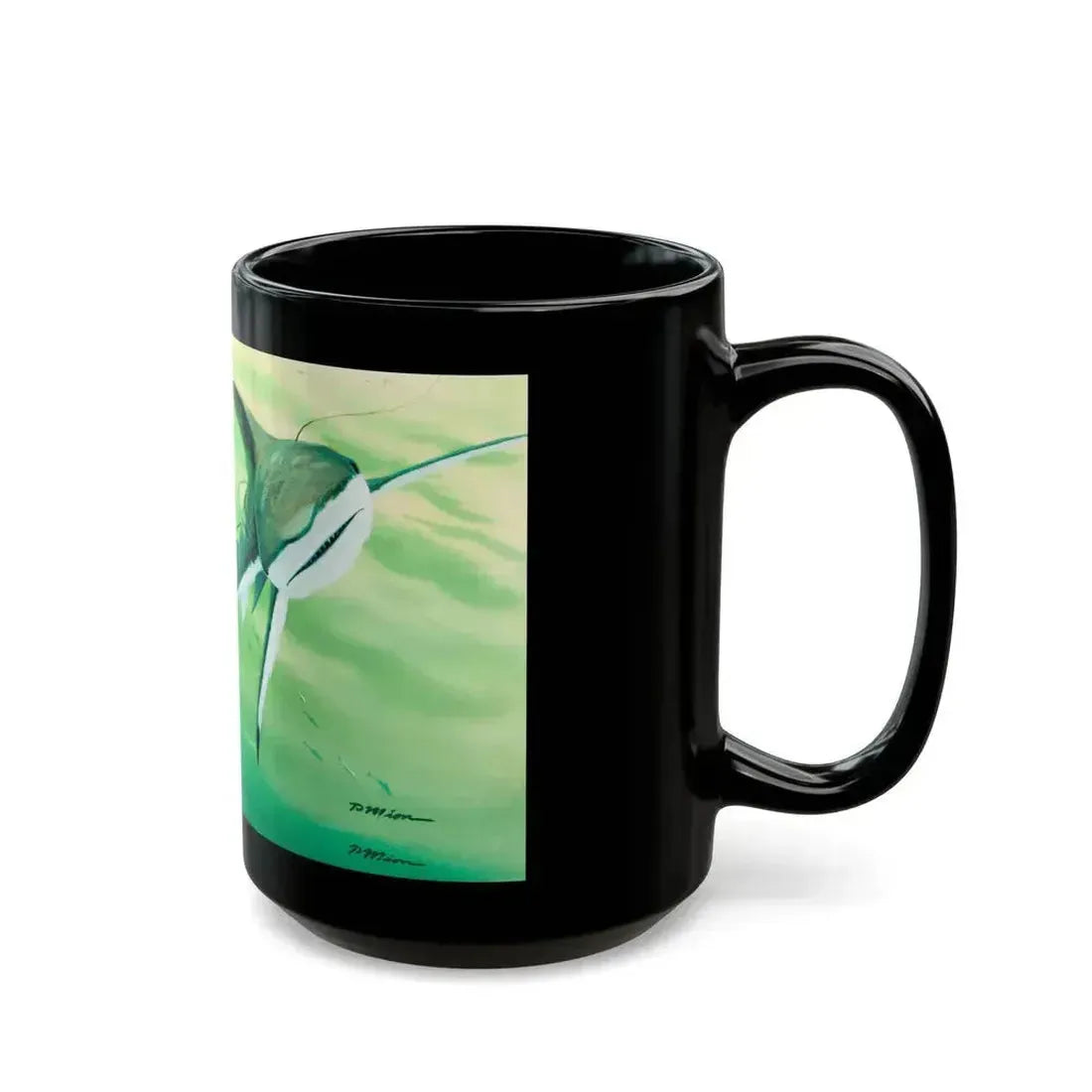 Attacked By A Killer Shark, Reader's Digest interior illustration, April 1972 - Black Coffee Mug - Go Mug Yourself