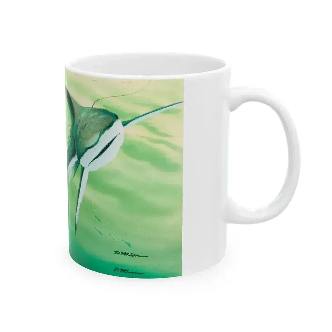 Attacked By A Killer Shark, Reader's Digest interior illustration, April 1972 - White Coffee Mug - Go Mug Yourself