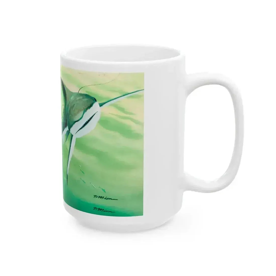 Attacked By A Killer Shark, Reader's Digest interior illustration, April 1972 - White Coffee Mug - Go Mug Yourself