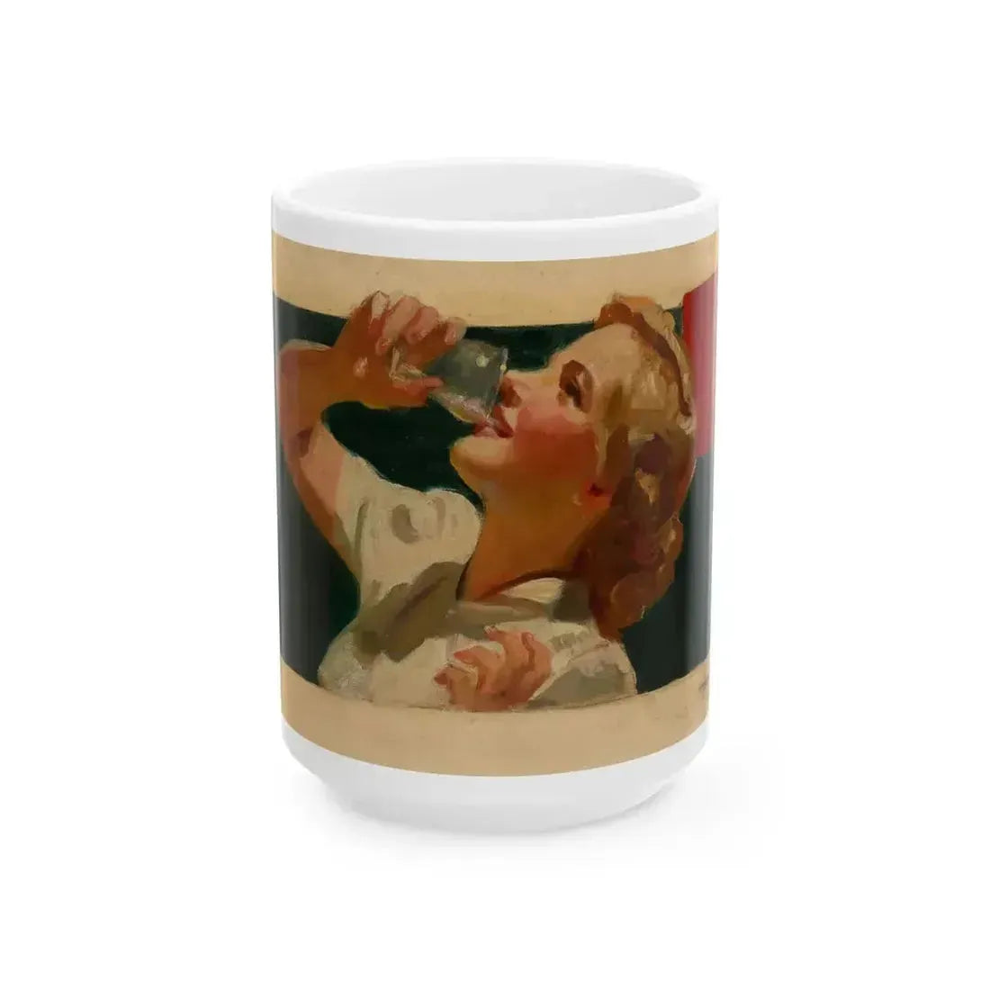 Attributed . Coca-Cola ad illustration, preliminary study - White Coffee Mug 15oz - Go Mug Yourself