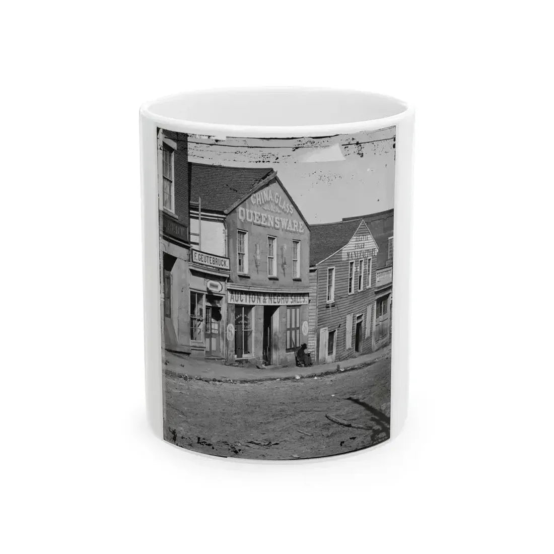 Auction & Negro Sales, Whitehall Street (U.S. Civil War) White Coffee Mug 11oz - Go Mug Yourself