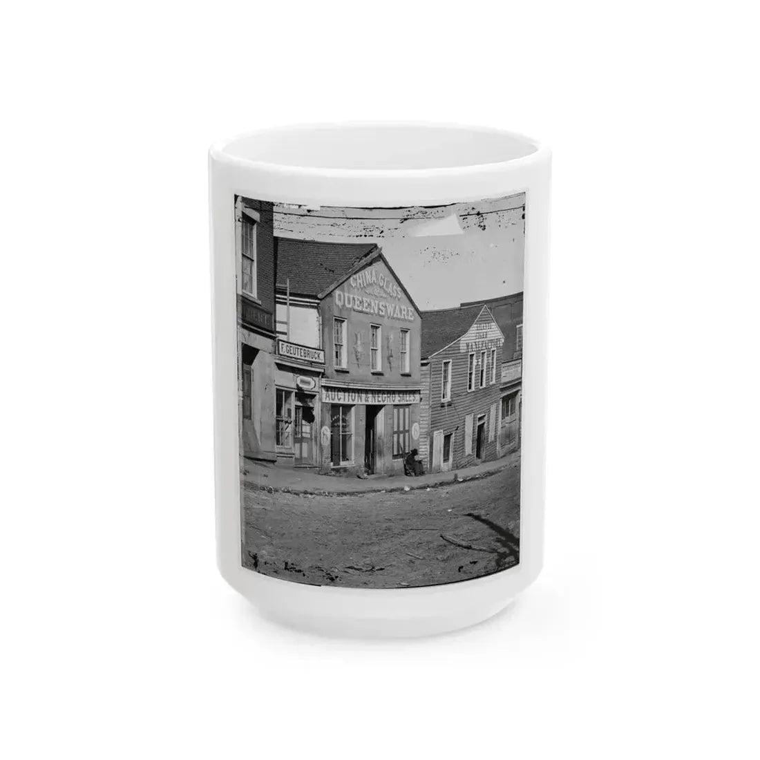 Auction & Negro Sales, Whitehall Street (U.S. Civil War) White Coffee Mug 15oz - Go Mug Yourself