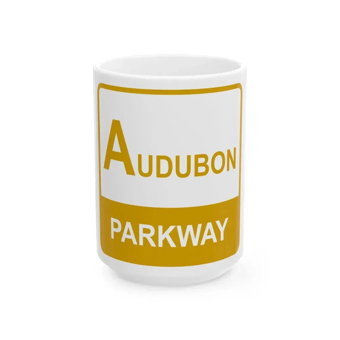 Audubon Parkway Shield (Kentucky) (Road Sign) White Coffee Mug 15oz - Go Mug Yourself