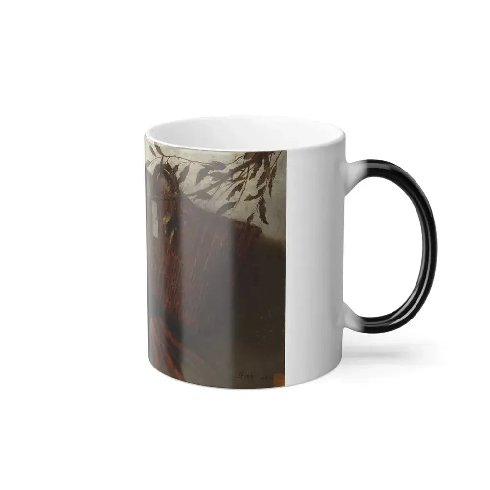 Augusto Ferri (1829-1929) Straw Basket with Fish - Oil on Canvas 1890 - Color Changing Mug 11oz - Go Mug Yourself