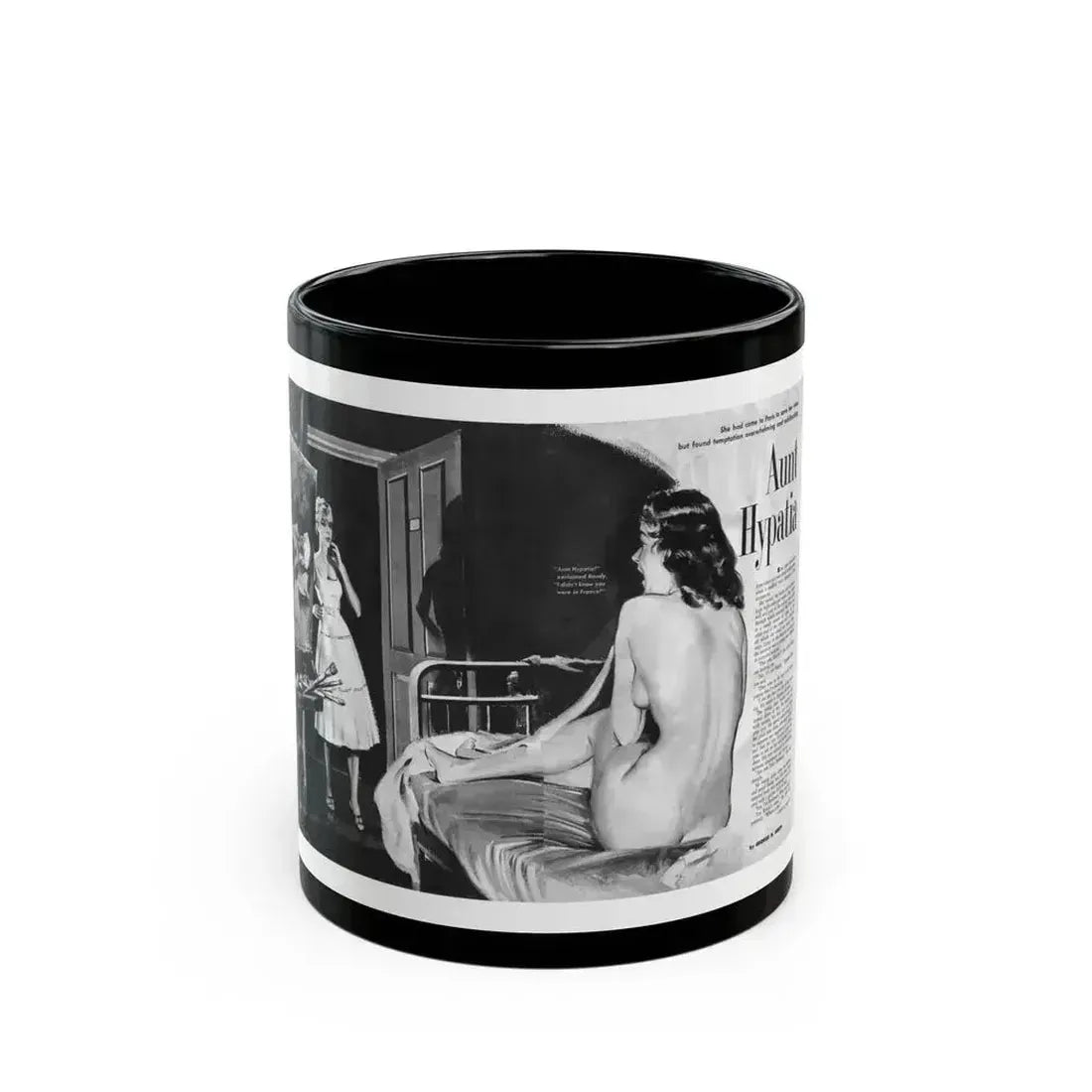 Aunt Hypatia, Adam magazine, May 1959 - Black Coffee Mug 11oz - Go Mug Yourself