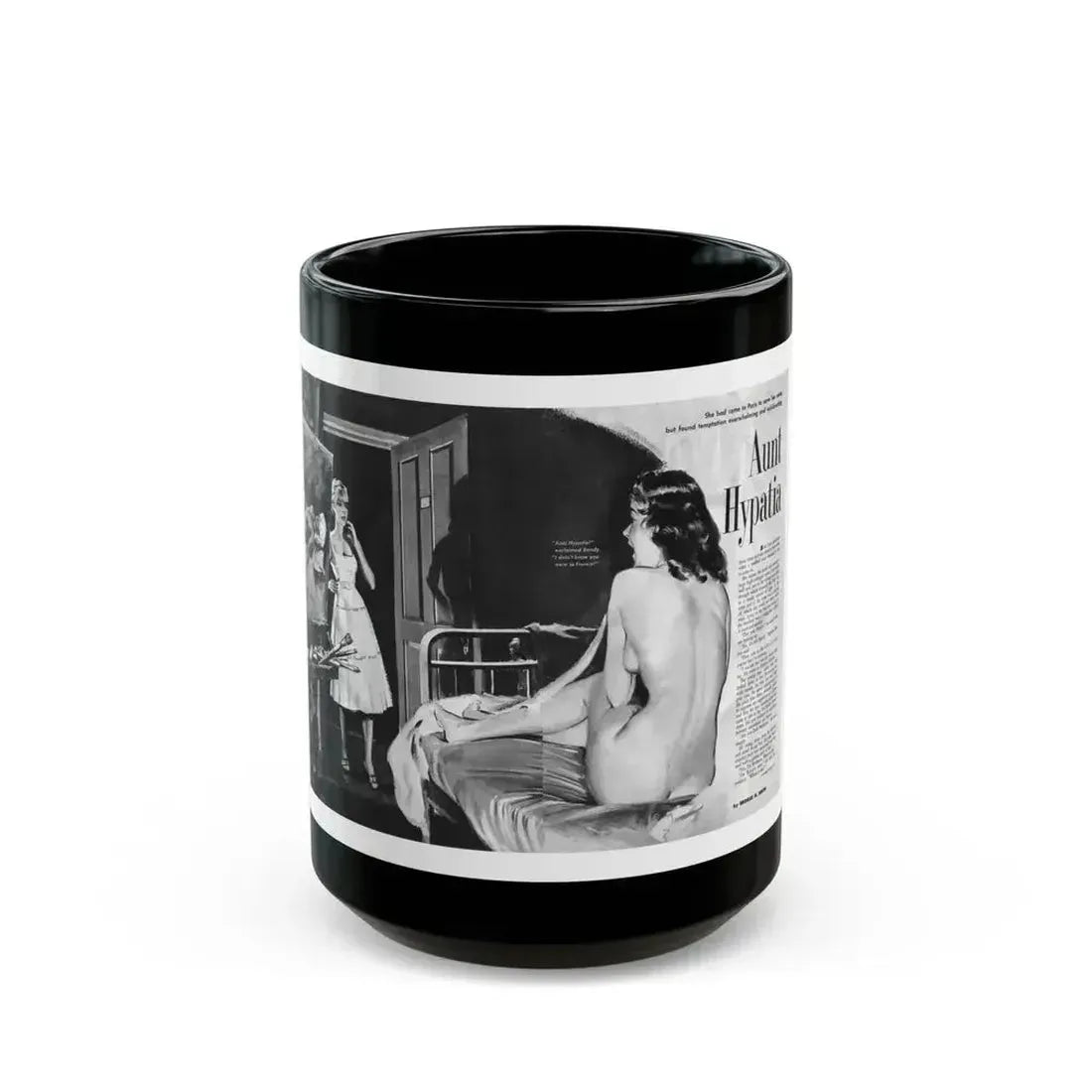 Aunt Hypatia, Adam magazine, May 1959 - Black Coffee Mug 15oz - Go Mug Yourself