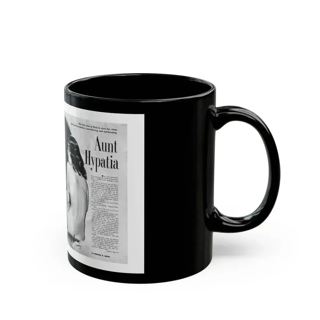 Aunt Hypatia, Adam magazine, May 1959 - Black Coffee Mug - Go Mug Yourself
