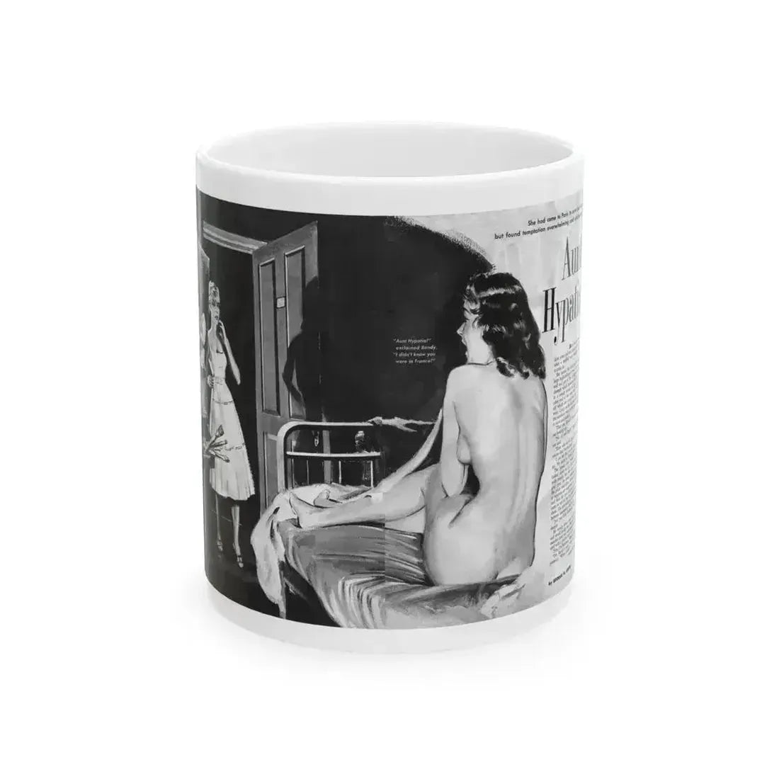 Aunt Hypatia, Adam magazine, May 1959 - White Coffee Mug 11oz - Go Mug Yourself