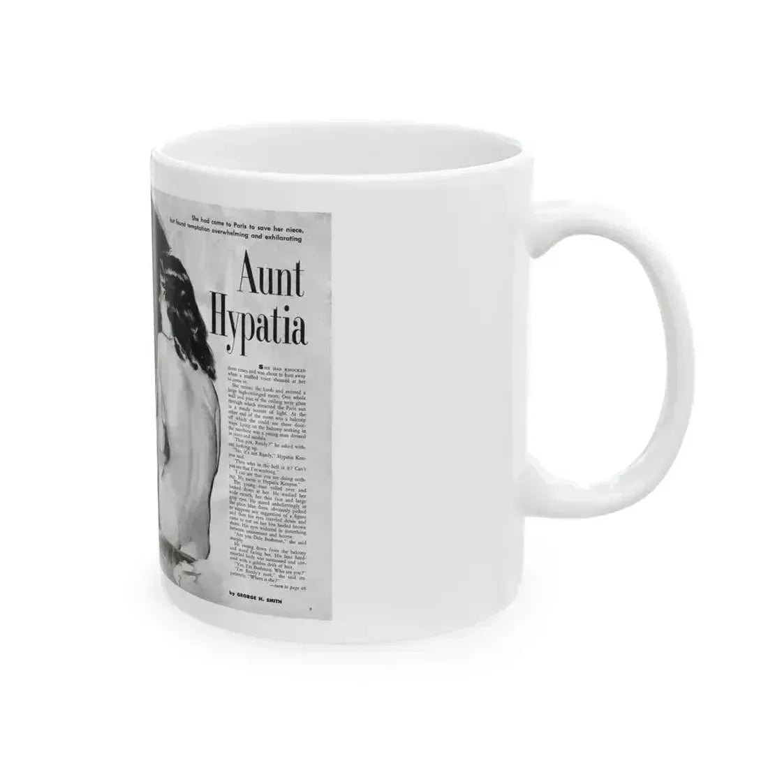 Aunt Hypatia, Adam magazine, May 1959 - White Coffee Mug - Go Mug Yourself