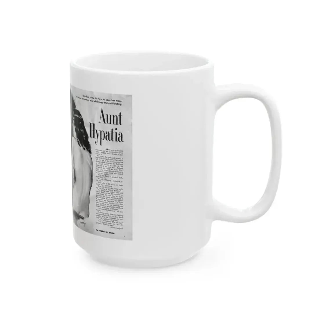 Aunt Hypatia, Adam magazine, May 1959 - White Coffee Mug - Go Mug Yourself