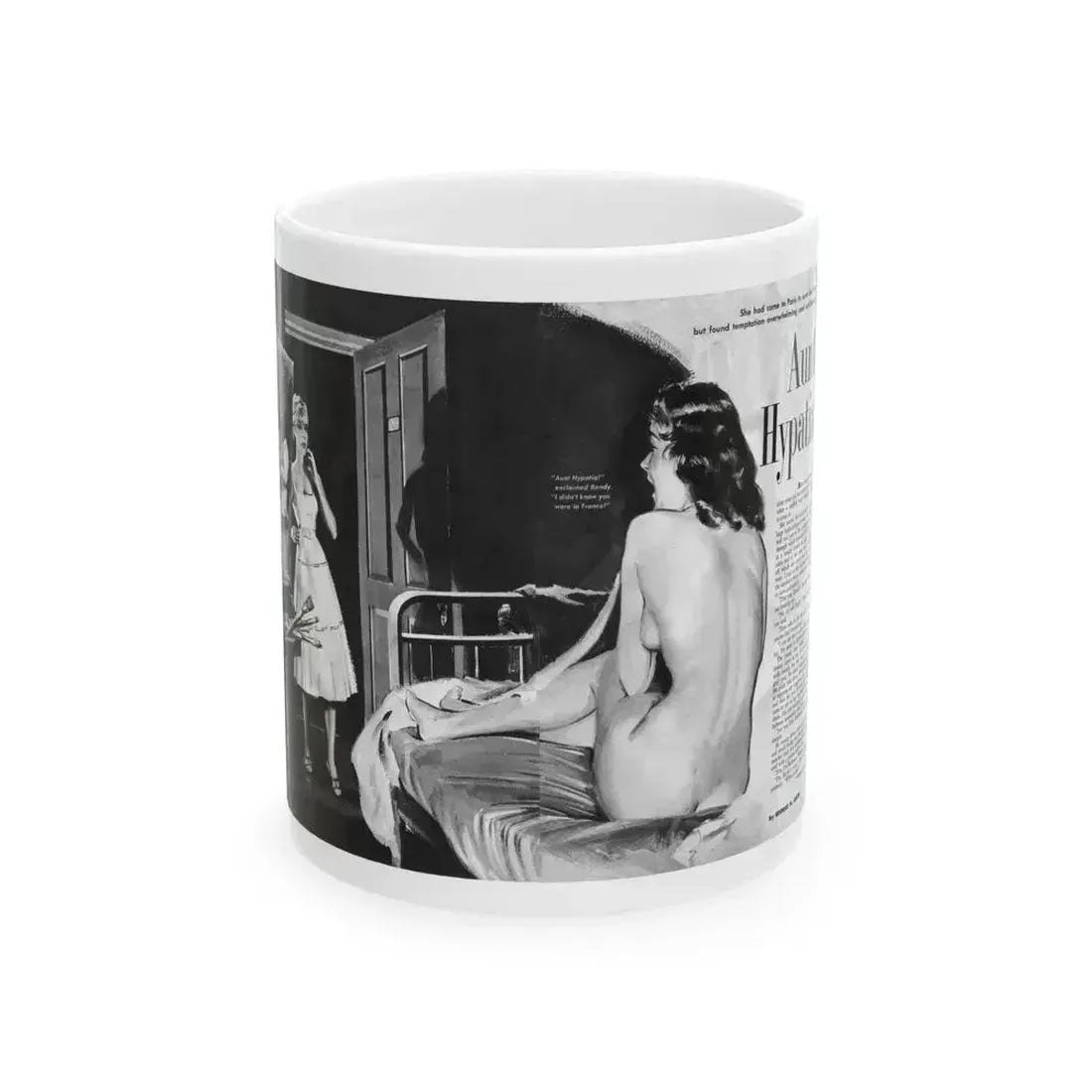 Aunt Hypatia, Adam magazine, May 1959 - White Coffee Mug - Go Mug Yourself
