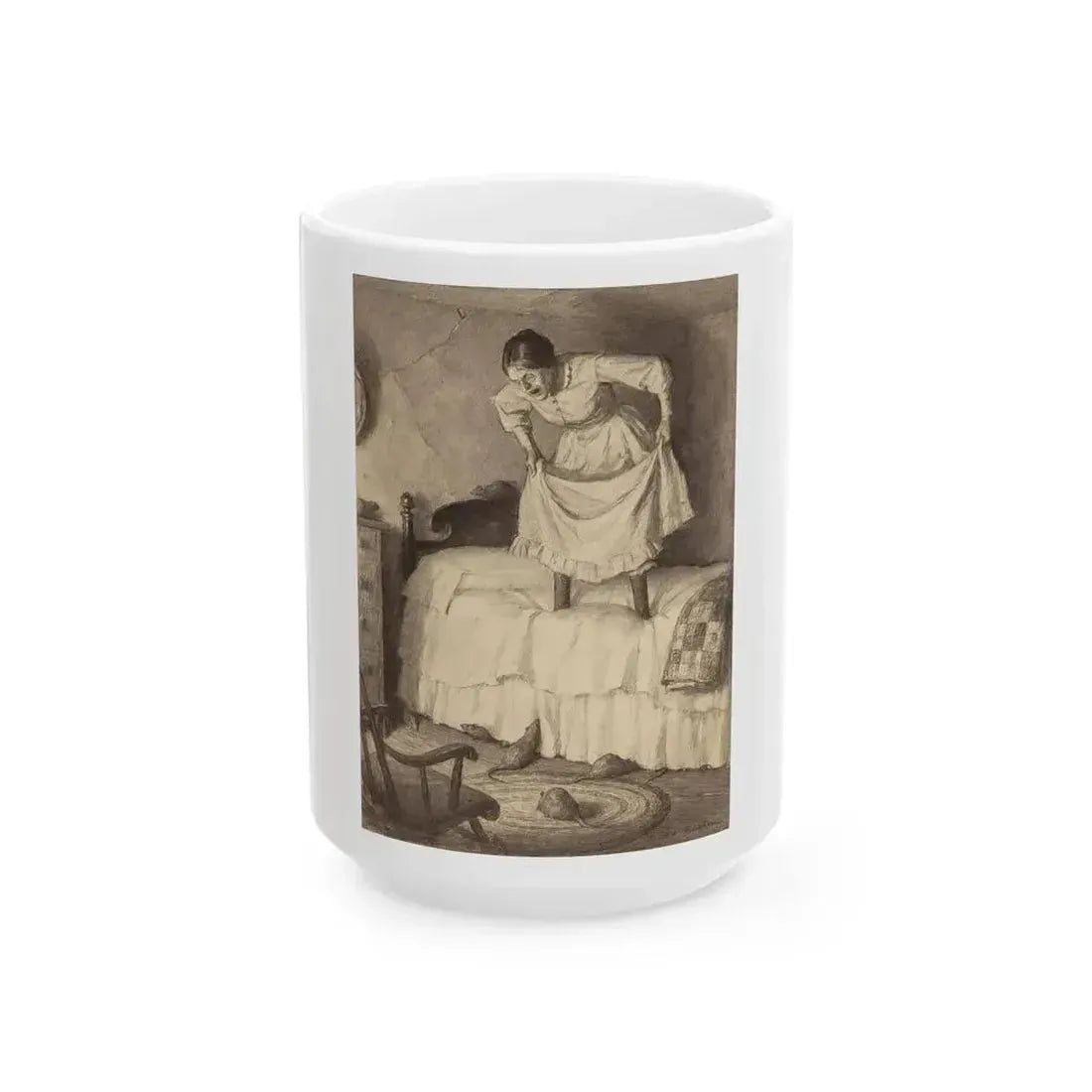 Aunt Sally and the Rats, Adventures of Huckleberry Finn interior illustration, November 20, 1923 - White Coffee Mug 15oz - Go Mug Yourself