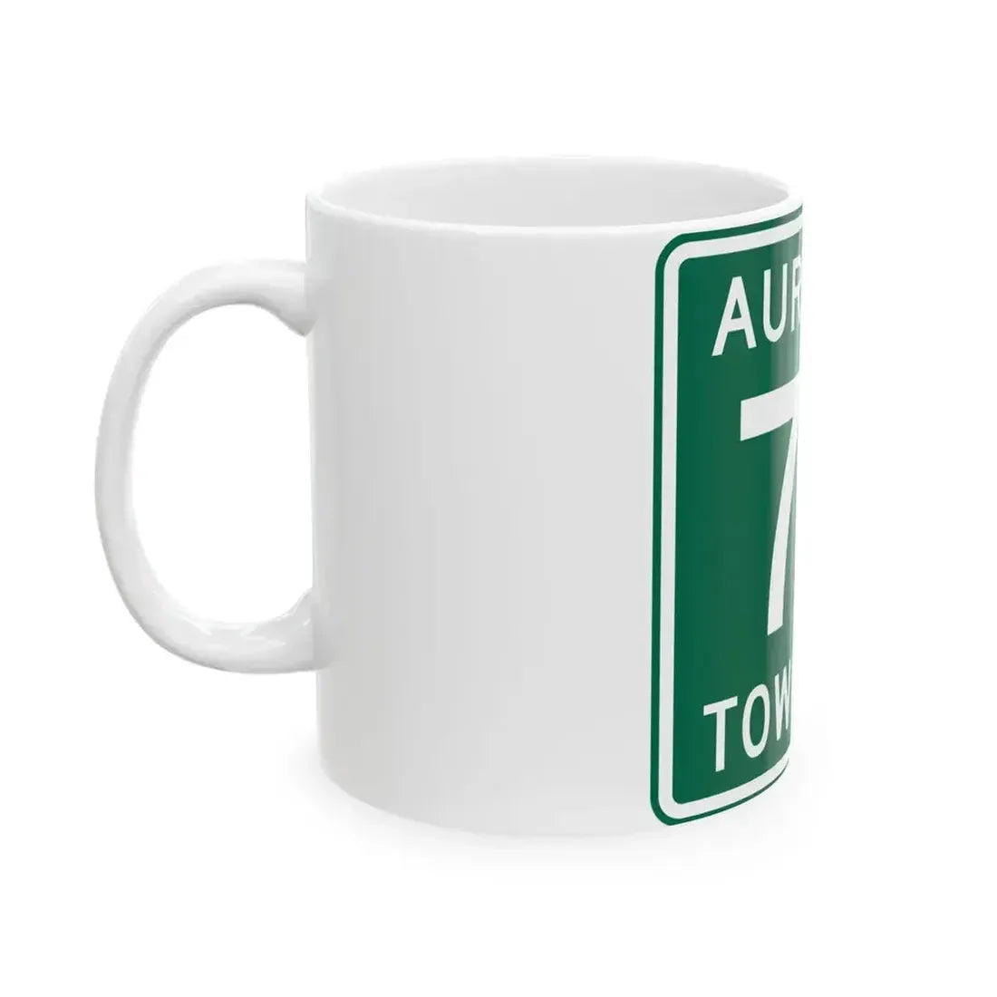 Aurelius Township Route 75 Washington County Ohio (Ohio) (Road Sign) White Coffee Mug - Go Mug Yourself