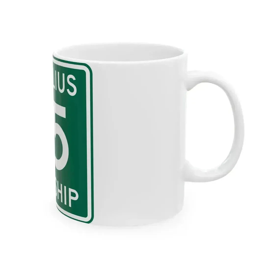 Aurelius Township Route 75 Washington County Ohio (Ohio) (Road Sign) White Coffee Mug - Go Mug Yourself