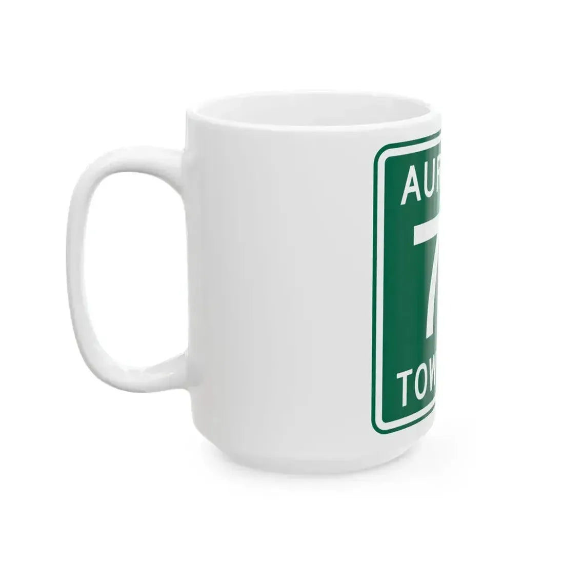 Aurelius Township Route 75 Washington County Ohio (Ohio) (Road Sign) White Coffee Mug - Go Mug Yourself