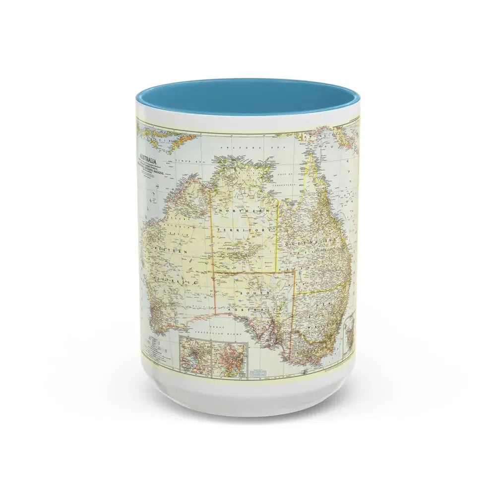 Australia (1948) (Map) Accent Coffee Mug 15oz Light Blue - Go Mug Yourself