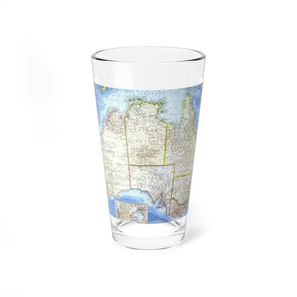 Australia (1963) (Map) Pint Glass 16oz-16oz-Go Mug Yourself