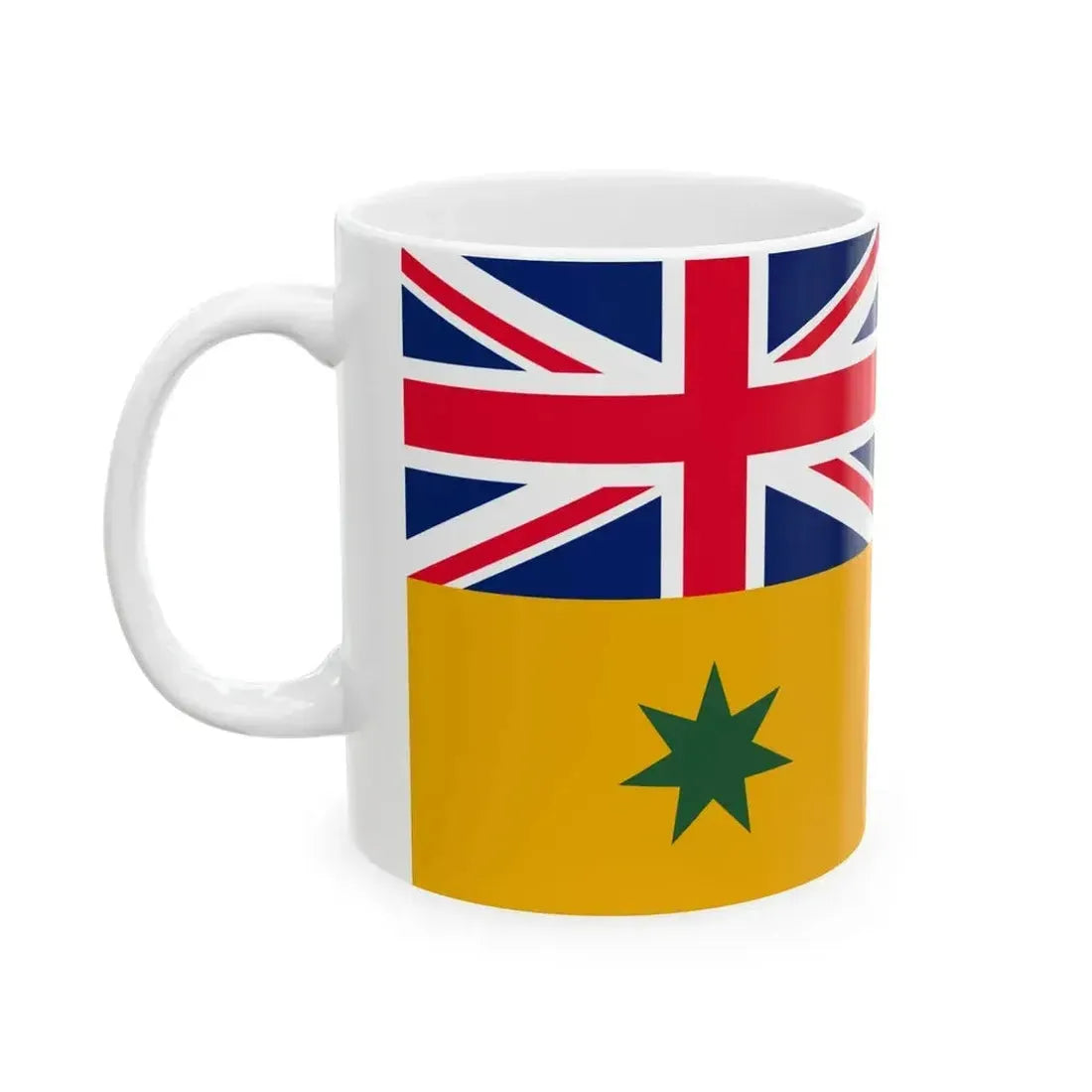 Australia flag green on yellow (Australia) White Coffee Mug - Go Mug Yourself