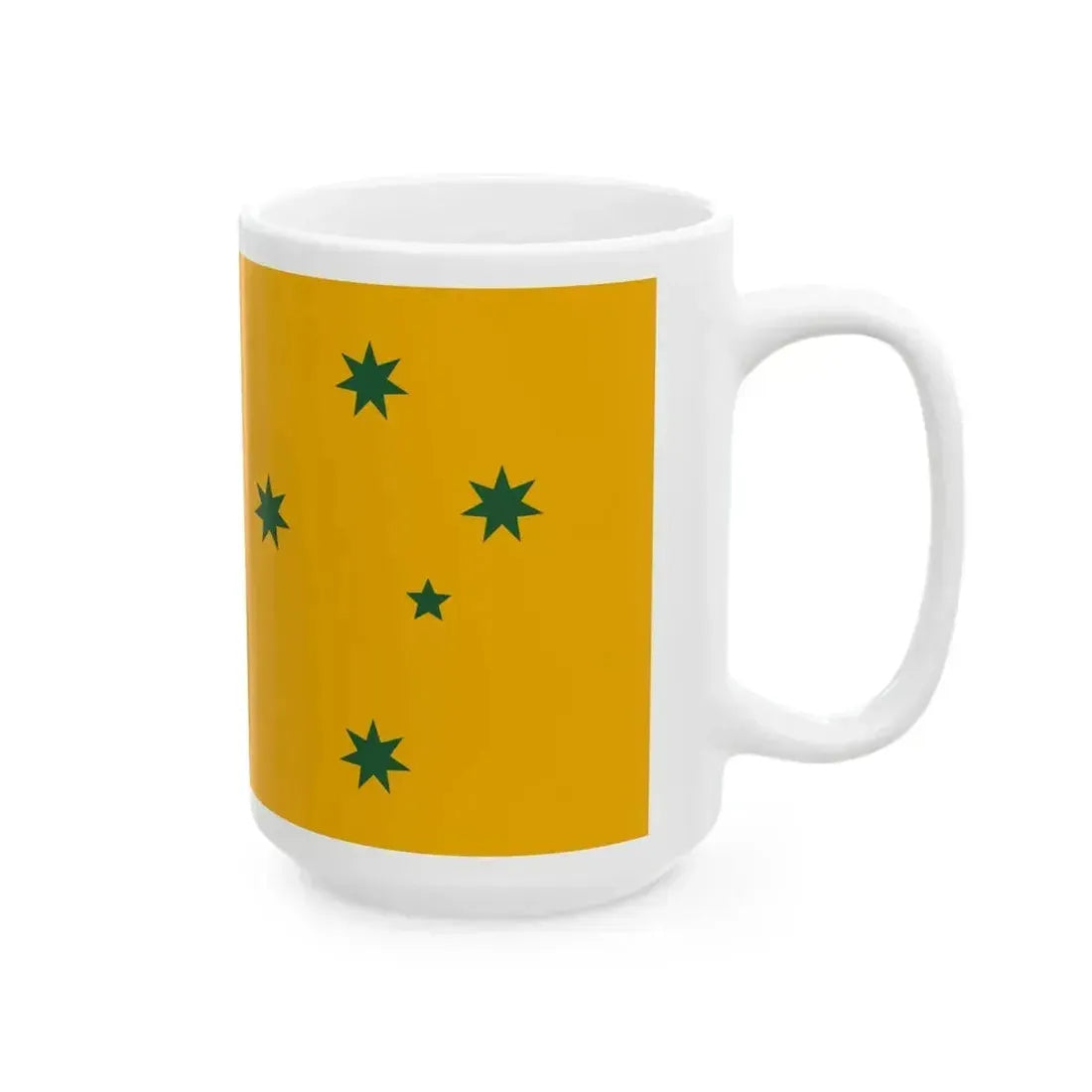 Australia flag green on yellow (Australia) White Coffee Mug - Go Mug Yourself