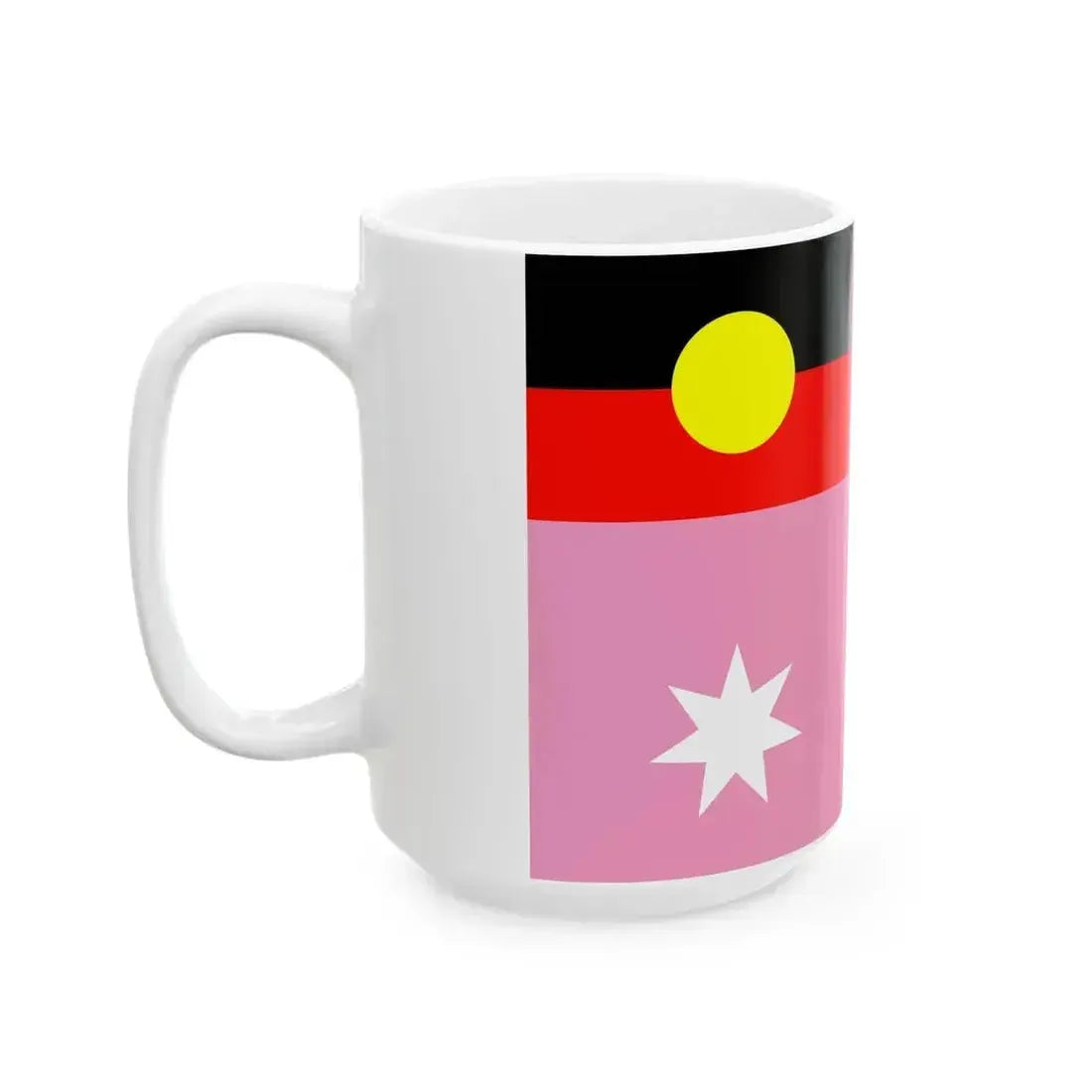 Australian Gay Pride Flag with Aboriginal Flag 2-3 (Australia) White Coffee Mug - Go Mug Yourself