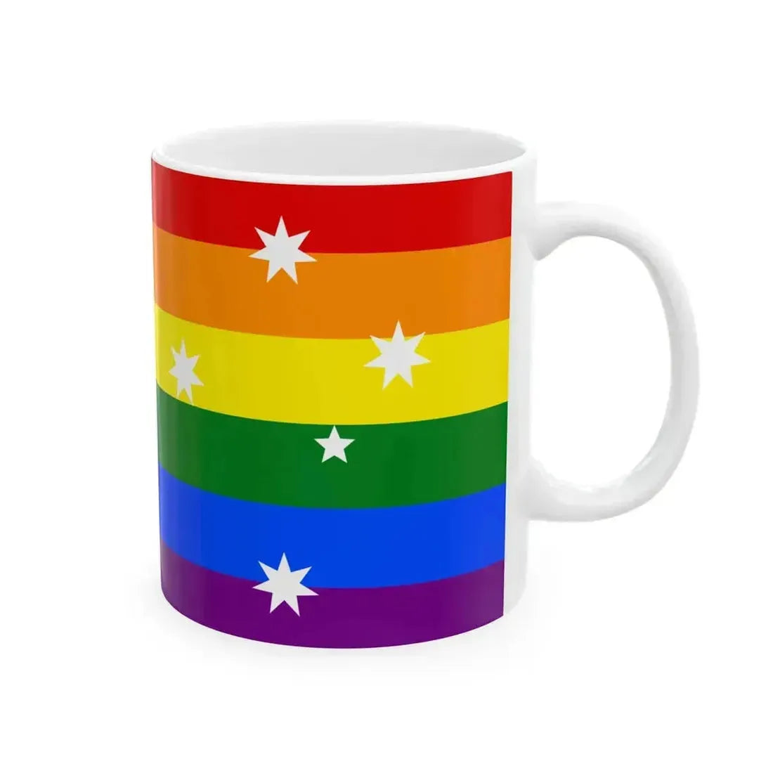 Australian LGBT Flag with Aboriginal Flag (Australia) White Coffee Mug - Go Mug Yourself