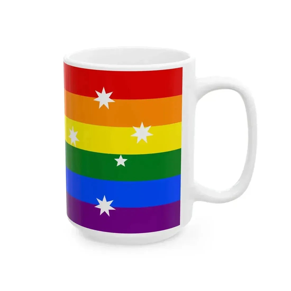Australian LGBT Flag with Aboriginal Flag (Australia) White Coffee Mug - Go Mug Yourself