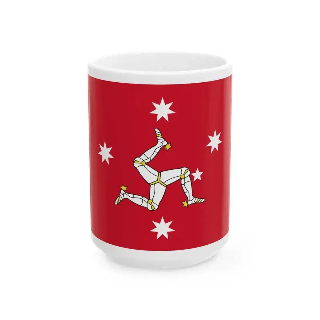 Australian Manx-heritage flag (Australia) White Coffee Mug 15oz - Go Mug Yourself