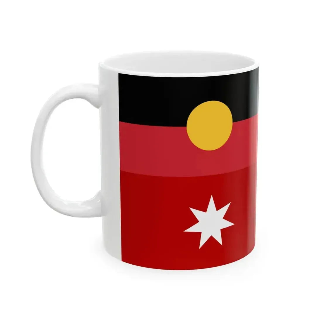Australian Red Ensign with Aboriginal Flag (Australia) White Coffee Mug - Go Mug Yourself