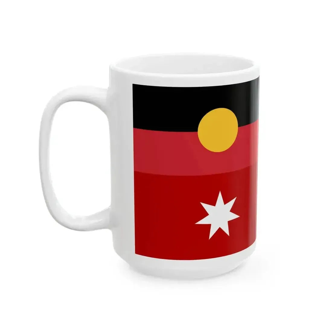 Australian Red Ensign with Aboriginal Flag (Australia) White Coffee Mug - Go Mug Yourself