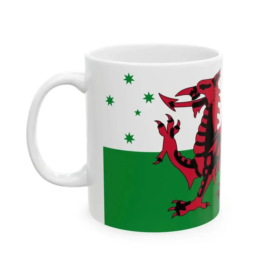 Australian Welsh-heritage flag (Australia) White Coffee Mug - Go Mug Yourself