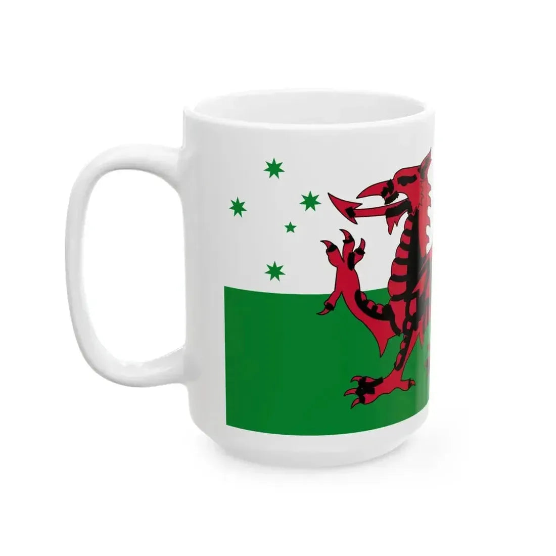 Australian Welsh-heritage flag (Australia) White Coffee Mug - Go Mug Yourself